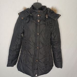 RAMPAGE Parka Puffer Jacket with hood. SMALL, Black.